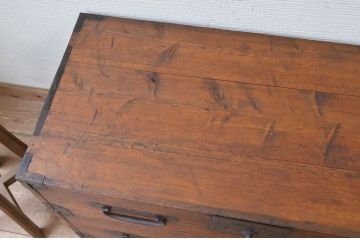 アンティーク家具　明治時代　観音開き二段重ね時代箪笥