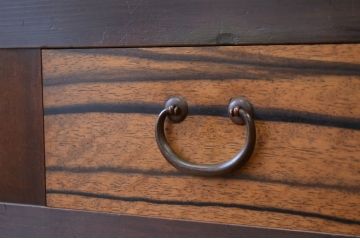 アンティーク家具　古民具　骨董　明治〜大正　黒柿と欅玉杢の上品な水屋箪笥