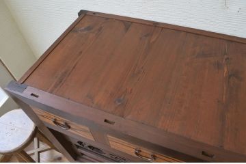 アンティーク家具　古民具　骨董　明治〜大正　黒柿と欅玉杢の上品な水屋箪笥