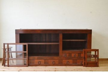 アンティーク家具　古い木の水屋箪笥サイドボード