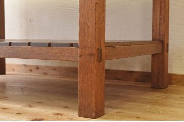 アンティーク家具　重厚!!天板がナラ材の骨太作業台1(ダイニングテーブル)