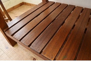 アンティーク家具　重厚!!天板がナラ材の骨太作業台1(ダイニングテーブル)
