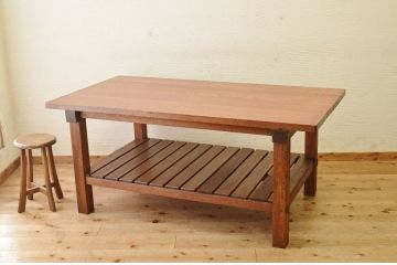 アンティーク家具　重厚!!天板がナラ材の骨太作業台1(ダイニングテーブル)