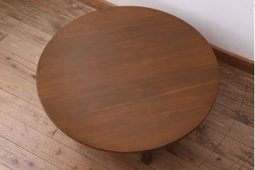 アンティーク家具　古いブナ材製　大ぶりなアンティーク丸ちゃぶ台