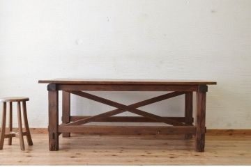 アンティーク家具　素敵な雰囲気!古い工場の小振りな作業台(テーブル)