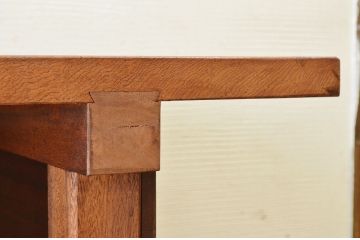 アンティーク家具　重厚!天板ナラ材の骨太作業台1(カウンターテーブル)