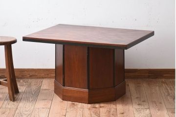 アンティーク家具　 和製アンティーク　古い欅材の八角カフェテーブル(センターテーブル・コーヒーテーブル)