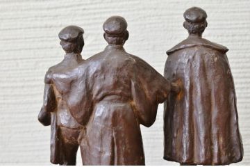 アンティーク雑貨　松光作　鋳銅　四高記念像