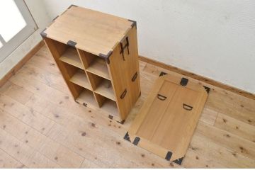 アンティーク家具　古民具　骨董　ケンドン扉収納棚(書箱、時代箪笥)