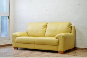 中古　コスガ(KOSUGA)製　本革2Pソファ