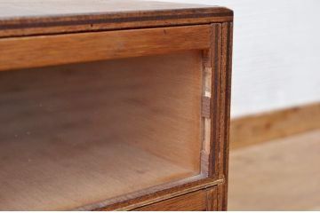 アンティーク家具　1970年代前面がアクリル板の引き出し箱2個セット3