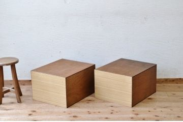 アンティーク家具　1970年代前面がアクリル板の引き出し箱2個セット3