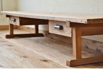アンティーク家具　古い木味のアンティークテーブル(作業台・机・裁ち板)