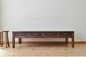 アンティーク家具　大きな引き出し付きアンティーク作業台(ダイニングテーブル、机)