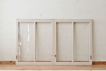 アンティークペイント引き戸(ガラス戸)2枚セット2