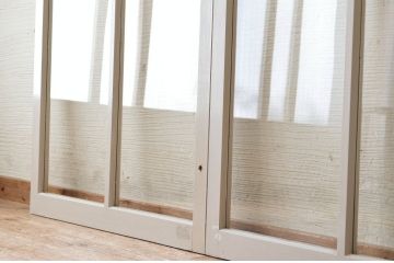 アンティークペイント引き戸(ガラス戸)2枚セット3
