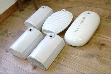 アンティーク雑貨　古い磁器製のレトロな湯たんぽ5個セット