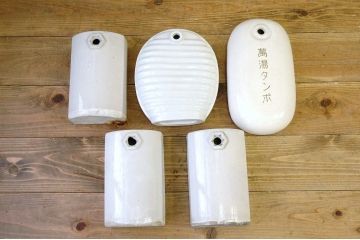 アンティーク雑貨　古い磁器製のレトロな湯たんぽ5個セット