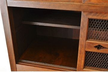 アンティーク家具　古民具　骨董　結霜ガラス水屋箪笥(食器棚)