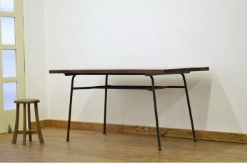 アンティーク家具　天板無垢材の鉄脚アンティークテーブル7
