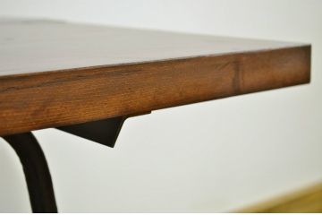 アンティーク家具　天板無垢材の鉄脚アンティークテーブル7