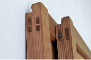 ★古い木味の格子帯戸2枚セット