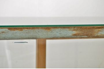 アンティーク家具　ペンキの剥げたR型アンティークガラスケース(ショーケース)