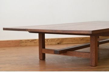 レトロ家具　昭和レトロ　古い木の特大組み立て式テーブル(作業台)