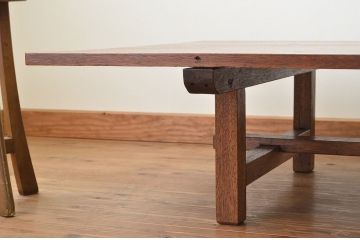 レトロ家具　昭和レトロ　古い木の特大組み立て式テーブル(作業台)