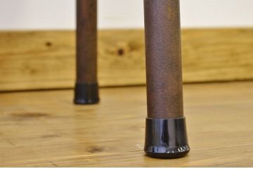 アンティーク家具　鉄脚の変り型ベンチ(アイアン、長イス、長椅子)