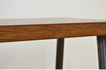 アンティーク家具　★天板一枚板!古い木の鉄脚長イス(ベンチ、長椅子)