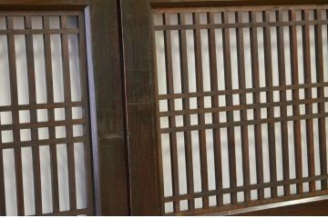 重厚!古いお家の格子帯戸4枚セット(アンティーク)