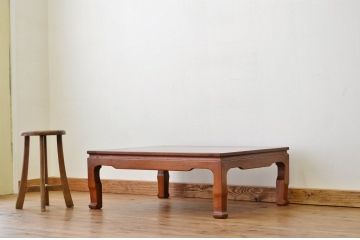 アンティーク家具　古い木の天板一枚板 座卓(アンティーク)