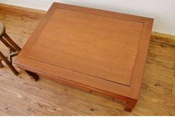 アンティーク家具　古い木の天板一枚板 座卓(アンティーク)