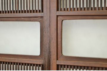 アンティーク　シックな格子戸4枚セット(裏障子付き)