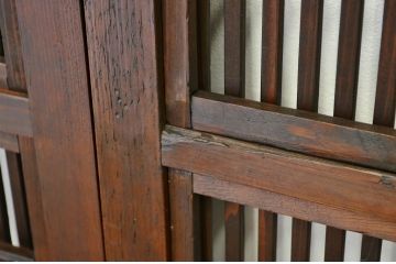 アンティーク　シックな格子戸4枚セット(裏障子付き)