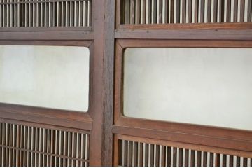 アンティーク　シックな格子戸4枚セット(裏障子付き)
