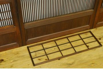 アンティーク　シックな格子戸4枚セット(裏障子付き)
