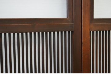 アンティーク　銀モールガラス格子戸4枚セット