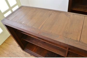 アンティーク家具　大きな二段重ね飾り棚(アンティーク陳列棚)?