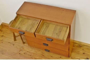 レトロ家具　昭和レトロ 引き出し付ペイントパタパタ下駄箱(収納棚)