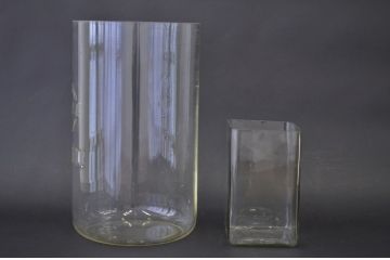 アンティーク雑貨　○古いナショナルガラス瓶など2点セット