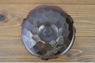 アンティーク雑貨　○古い水戸彫お盆硯箱など6点セット