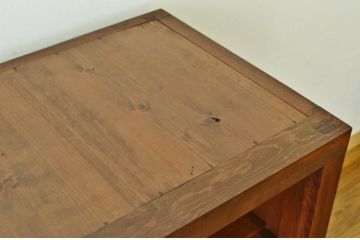アンティーク家具　☆アンティーク　古い木の二段重ね引き出し付飾り棚(収納棚)
