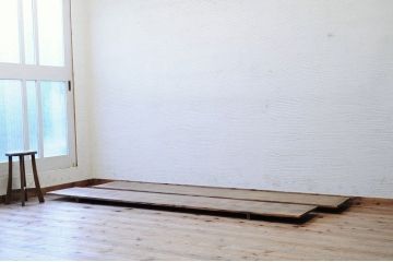 アンティーク家具　特大!古い木味の横長裁ち板2枚セット