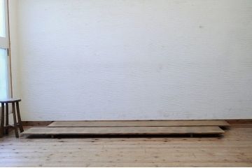 アンティーク家具　特大!古い木味の横長裁ち板2枚セット