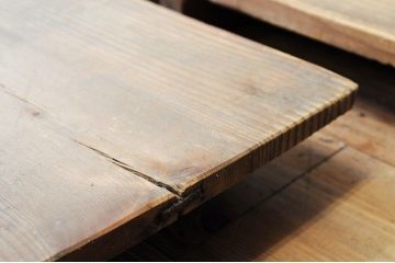 アンティーク家具　特大!古い木味の横長裁ち板2枚セット