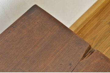 アンティーク家具　アンティーク　厚みのある古材を使用した鉄脚テーブル