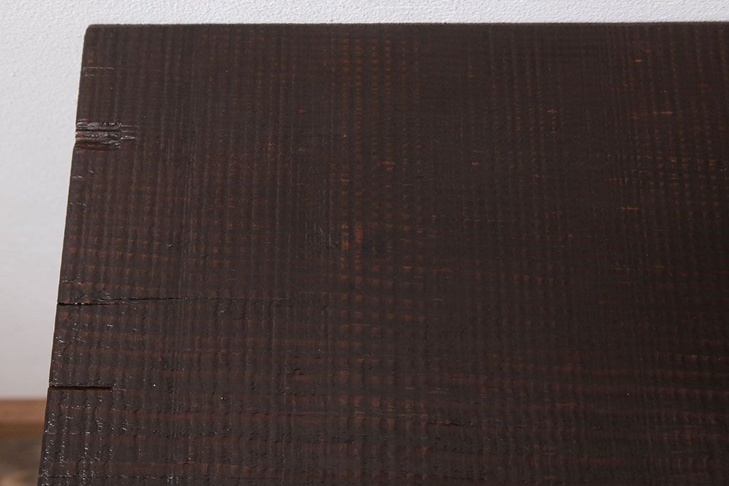 アンティーク家具　アンティーク 鉄脚と古い木の大きな作業台(テーブル・アイアン)