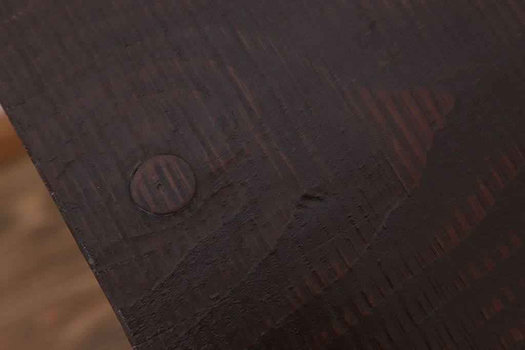 アンティーク家具　アンティーク 鉄脚と古い木の大きな作業台(テーブル・アイアン)